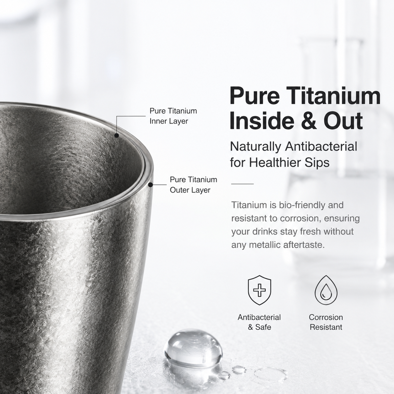 Premium Titanium Beer Cups – Double-Layer Insulated 300ml Lightweight Tumblers