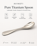 AVINOTI Pure Titanium Soup Spoon – Lightweight Reusable Dining Spoon