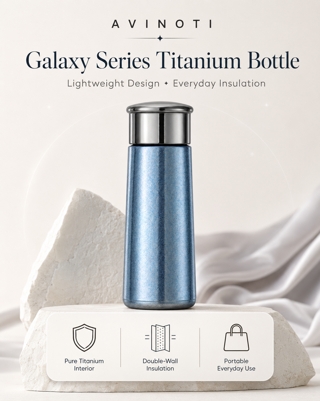 AVINOTI Galaxy Series Titanium Insulated Bottle – Lightweight Double-Wall Travel Cup