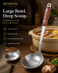 AVINOTI Pure Titanium Soup Ladle – Lightweight Kitchen Serving Spoon
