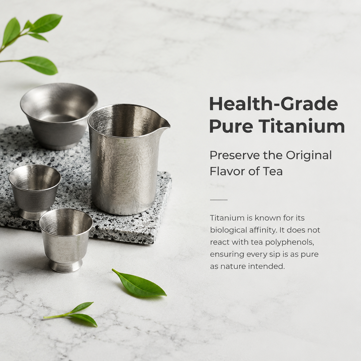 Premium Titanium Tea & Bar Set – Complete Set with Ashtray for Elegant Entertaining