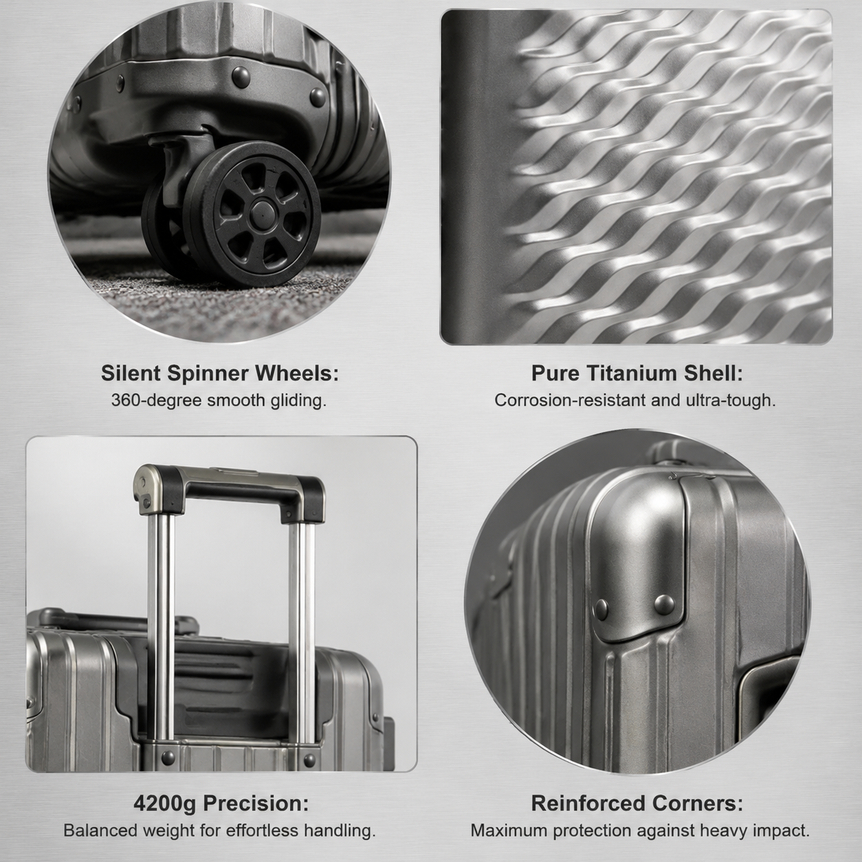 Premium Titanium Carry-On Luggage – 36L Ultra-Lightweight & Durable Travel Suitcase