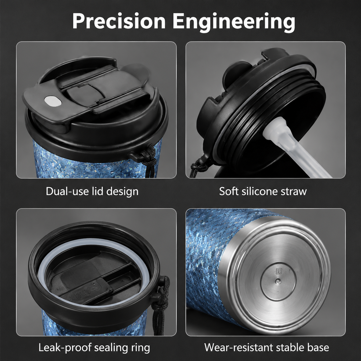 Premium Titanium Travel Coffee Mug – Double-Layer Insulated 535ml Tumbler