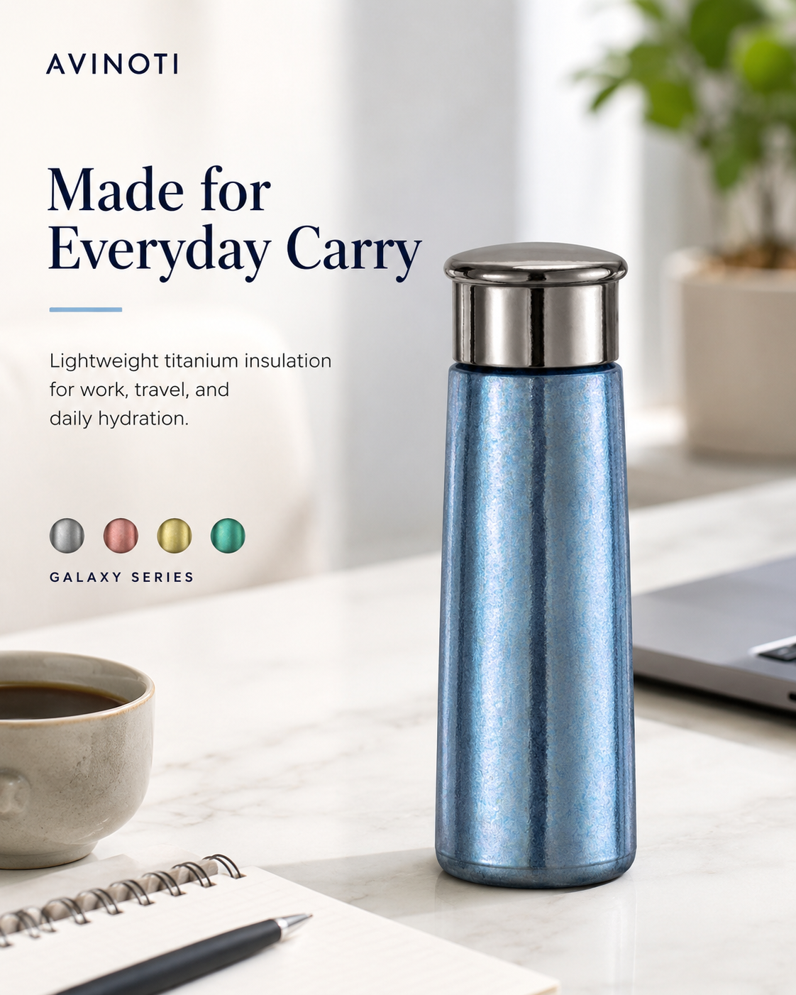 AVINOTI Galaxy Series Titanium Insulated Bottle – Lightweight Double-Wall Travel Cup