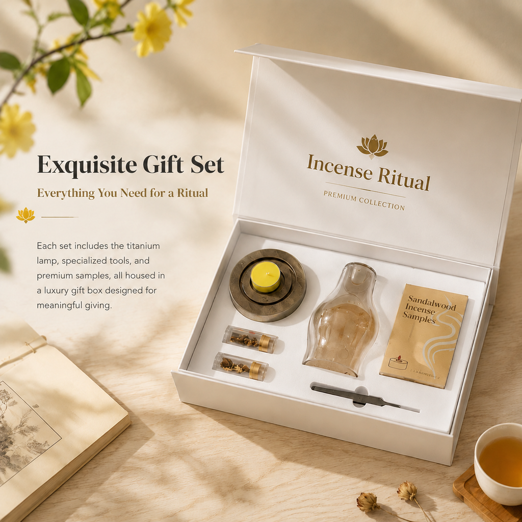 Premium Titanium Oil Burner with Walnut Base – Elegant Essential Oil Diffuser & Candle Holder