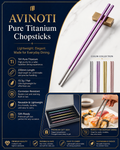 AVINOTI Pure Titanium Chopsticks – Lightweight Reusable Dining Chopsticks