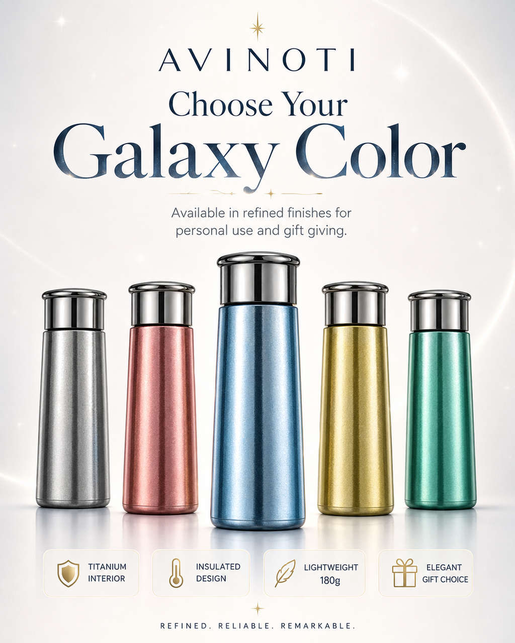 AVINOTI Galaxy Series Titanium Insulated Bottle – Lightweight Double-Wall Travel Cup